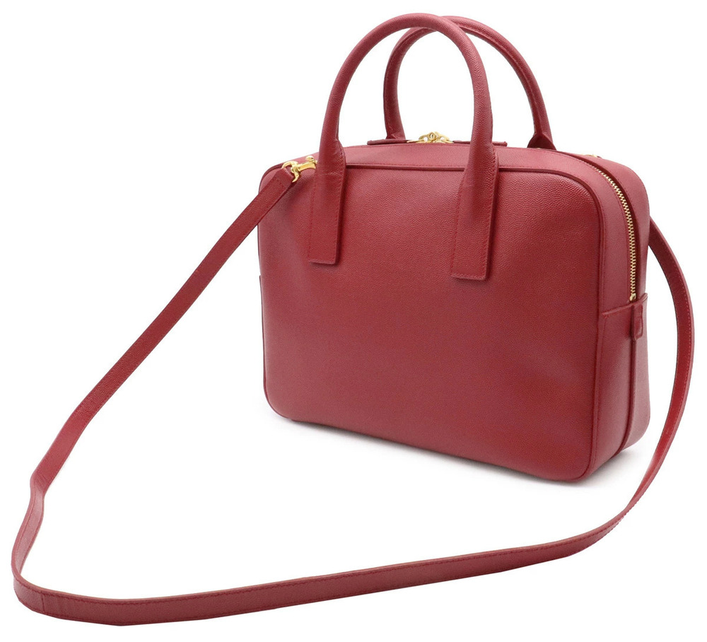 SAINT LAURENT PARIS Saint Museum 2way Shoulder Bag Leather Red - Picture 2 of 9